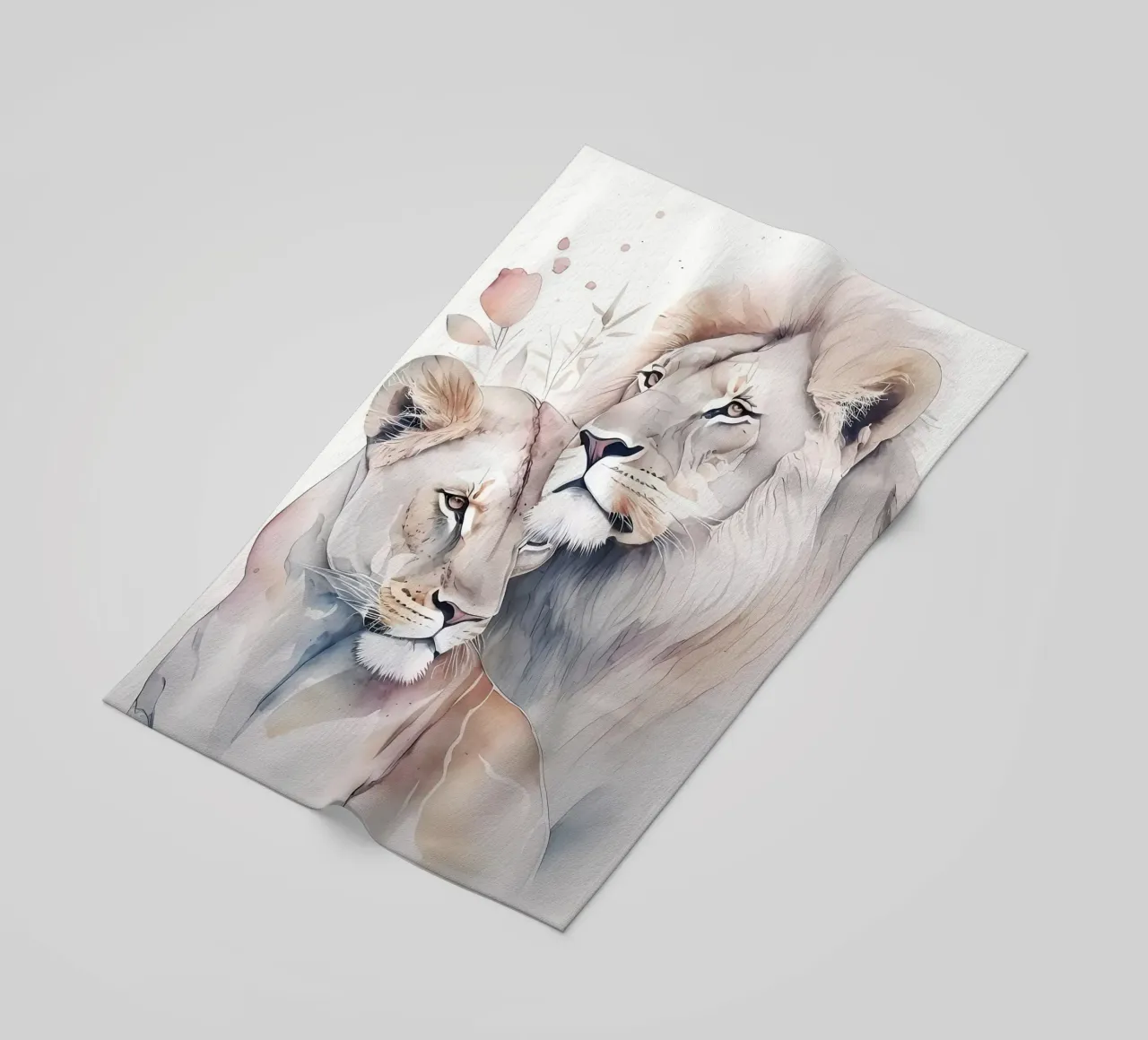 Leeuwen Liefde strandhanddoek van Mikesell