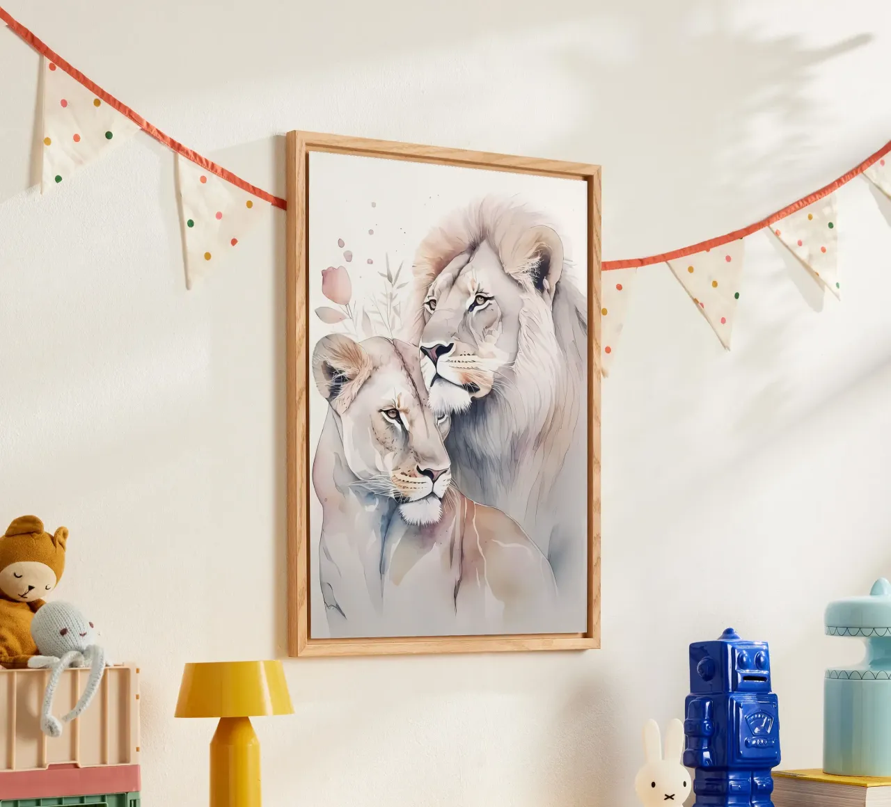 Leeuwen Liefde acryl van Mikesell