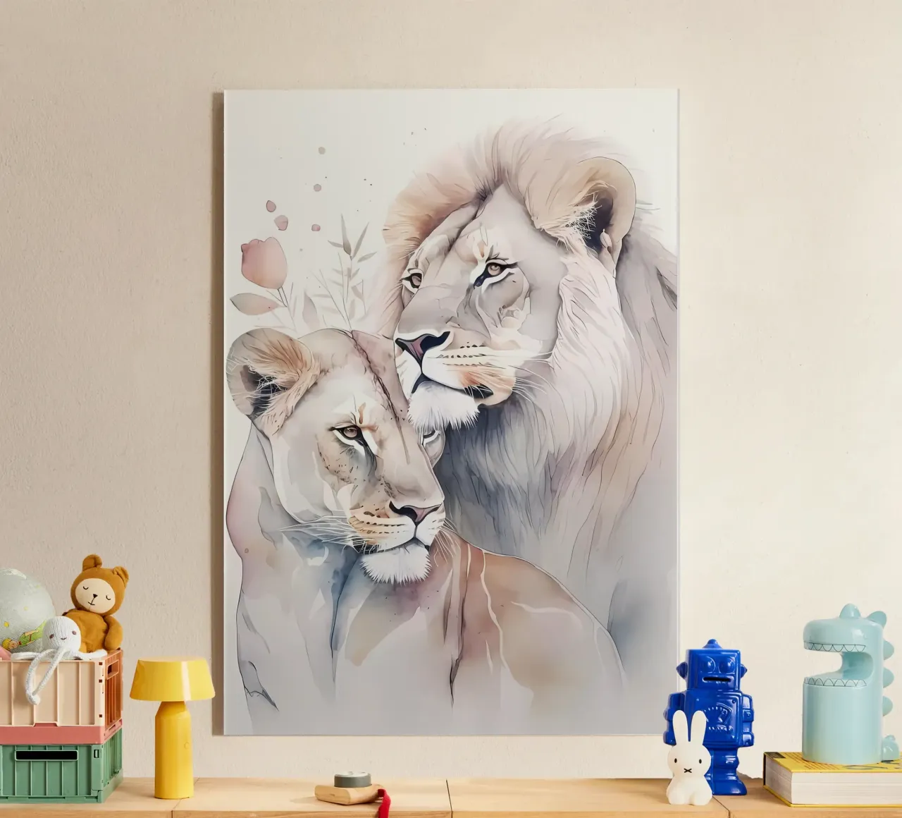 Leeuwen Liefde acryl van Mikesell