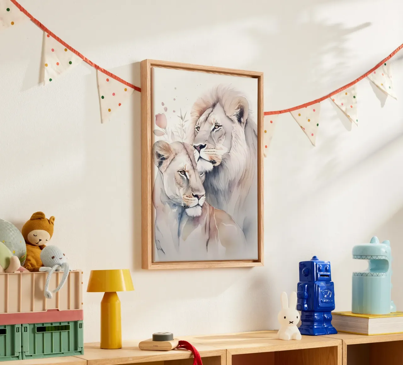 Leeuwen Liefde canvas van Mikesell