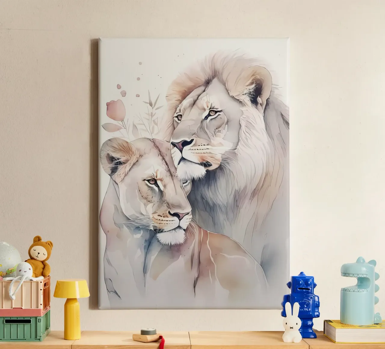 Leeuwen Liefde canvas van Mikesell