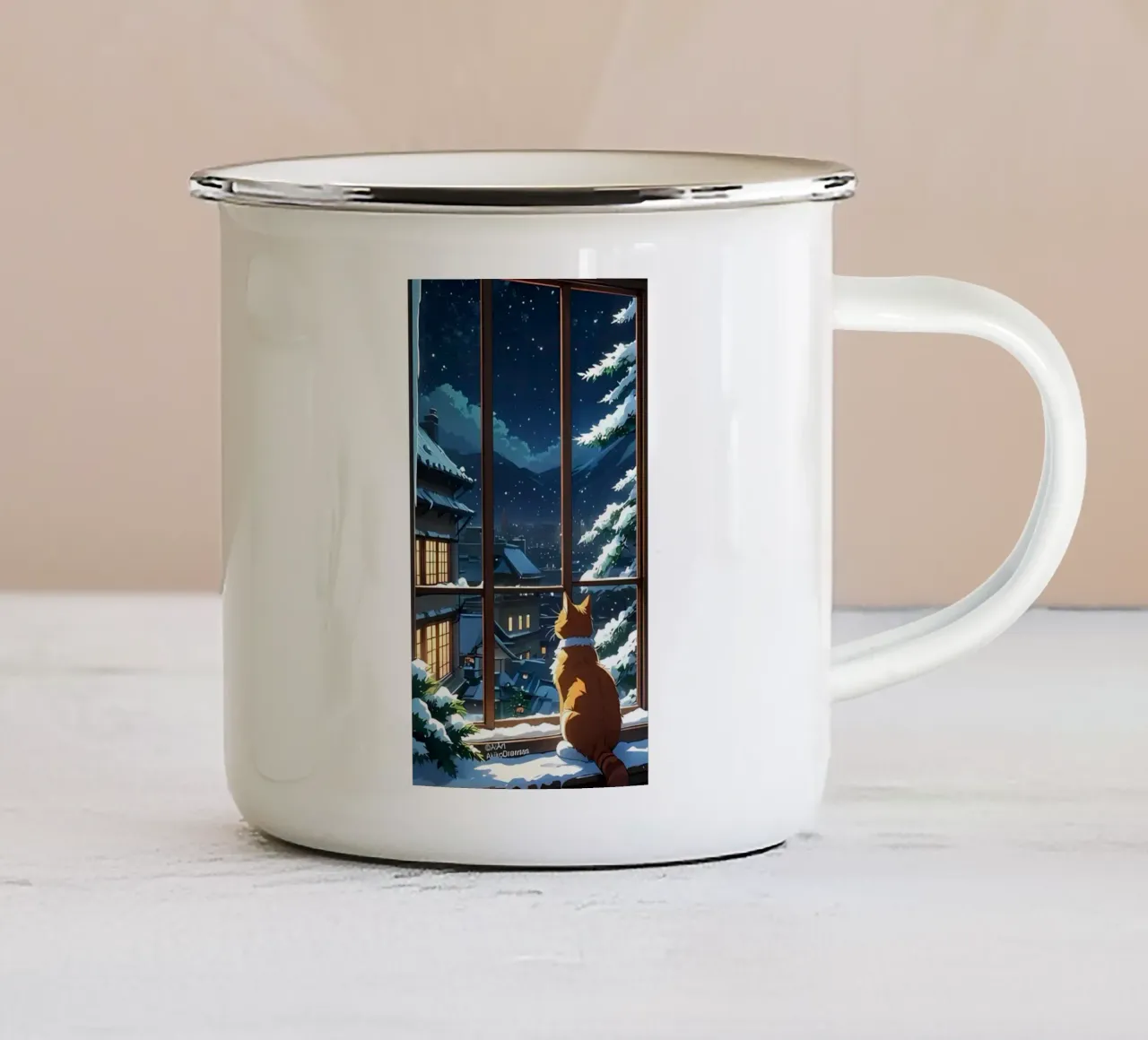 Poster minimalista 292 tazza in smalto da Kadynce