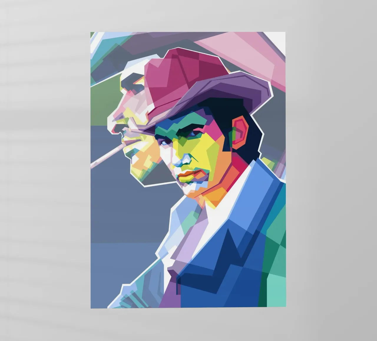 Townes Van Zandt in stile WPAP _trending pellicola backlit da Alkahfsmart