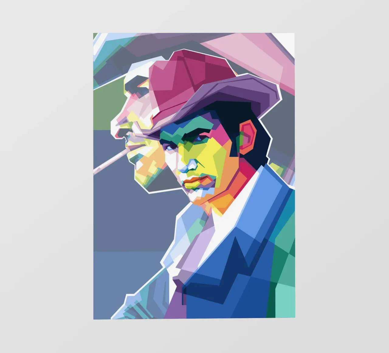 Townes Van Zandt in stile WPAP _trending telo in pvc da Alkahfsmart