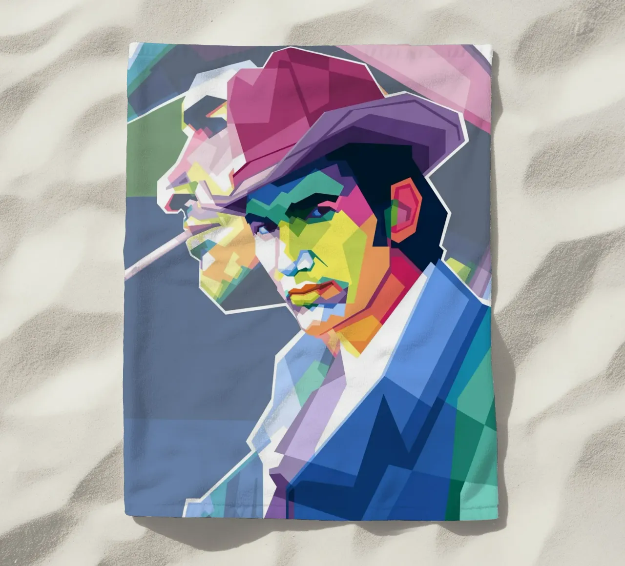Townes Van Zandt in stile WPAP _trending telo mare da Alkahfsmart