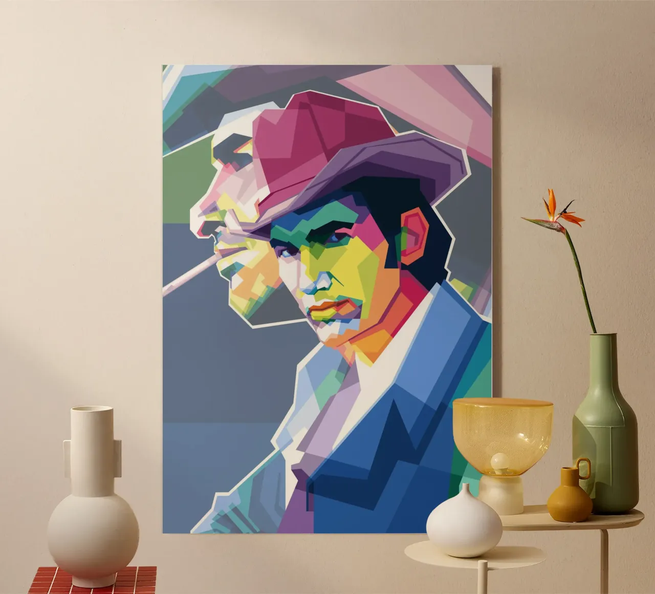 Townes Van Zandt im WPAP-Stil _trending Acryl-Glas von Alkahfsmart