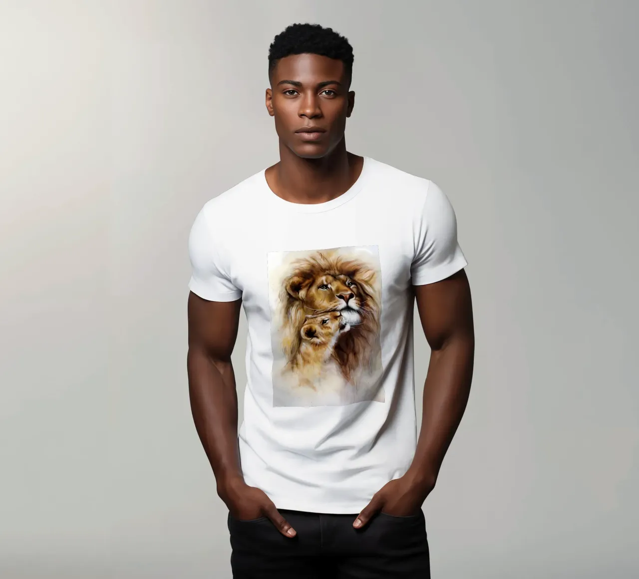Leeuwen Liefde t-shirt van Mikesell