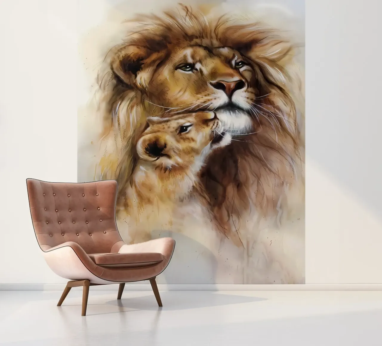 Leeuwen Liefde fotobehang van Mikesell