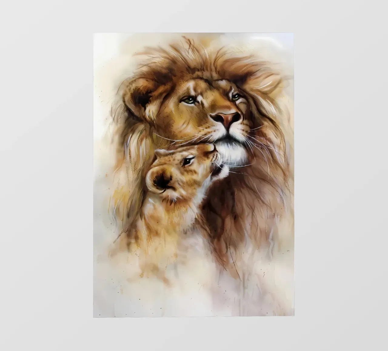 Leeuwen Liefde fotobehang van Mikesell