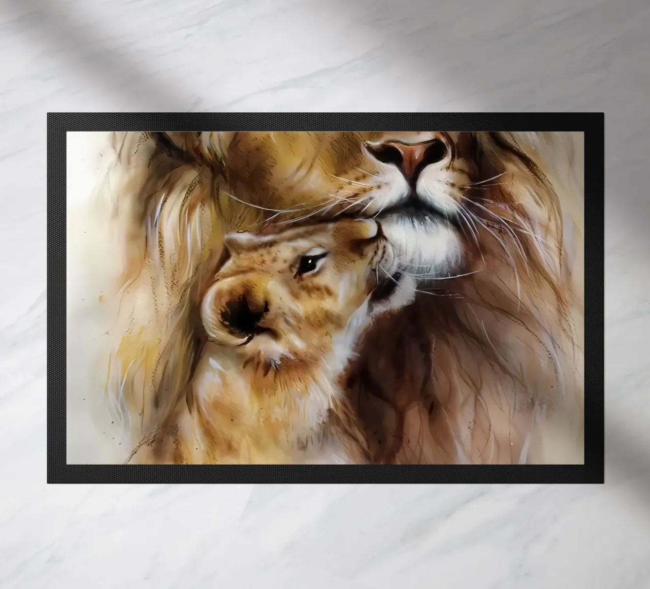 Löwenliebe Fußmatte von Mikesell