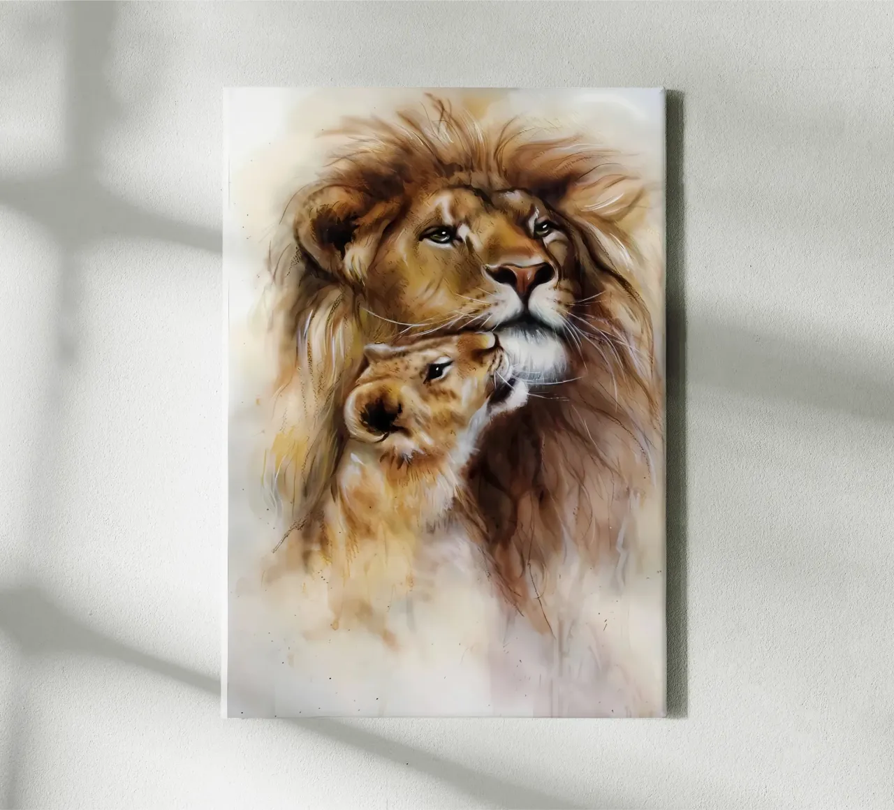 Leeuwen Liefde canvas van Mikesell