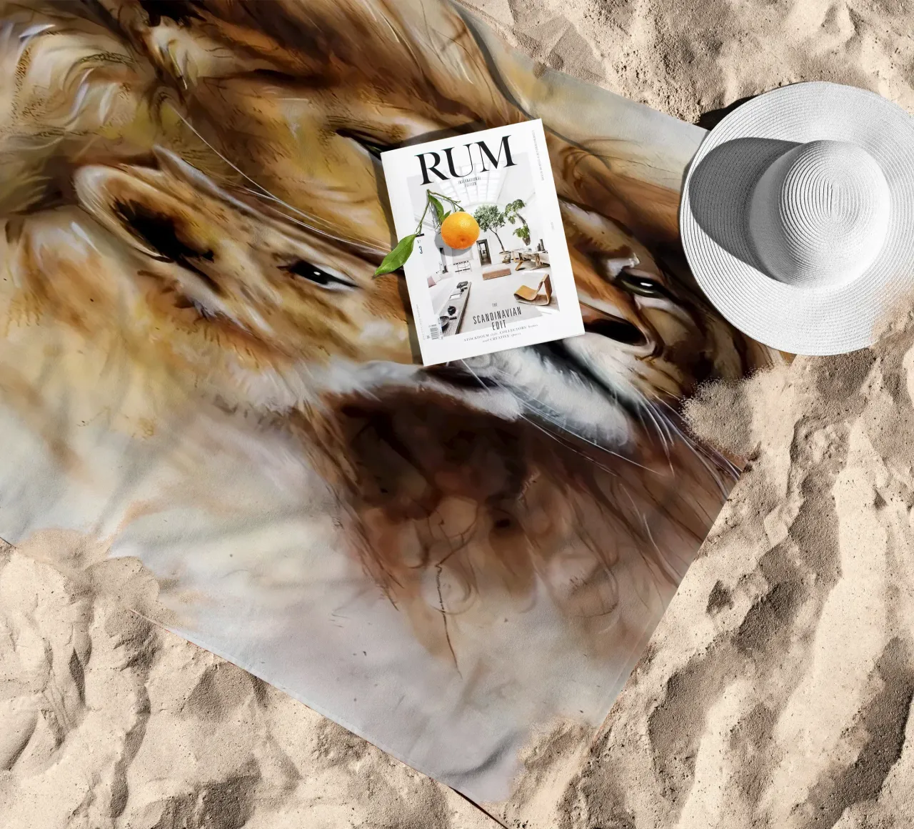 Leeuwen Liefde strandhanddoek van Mikesell