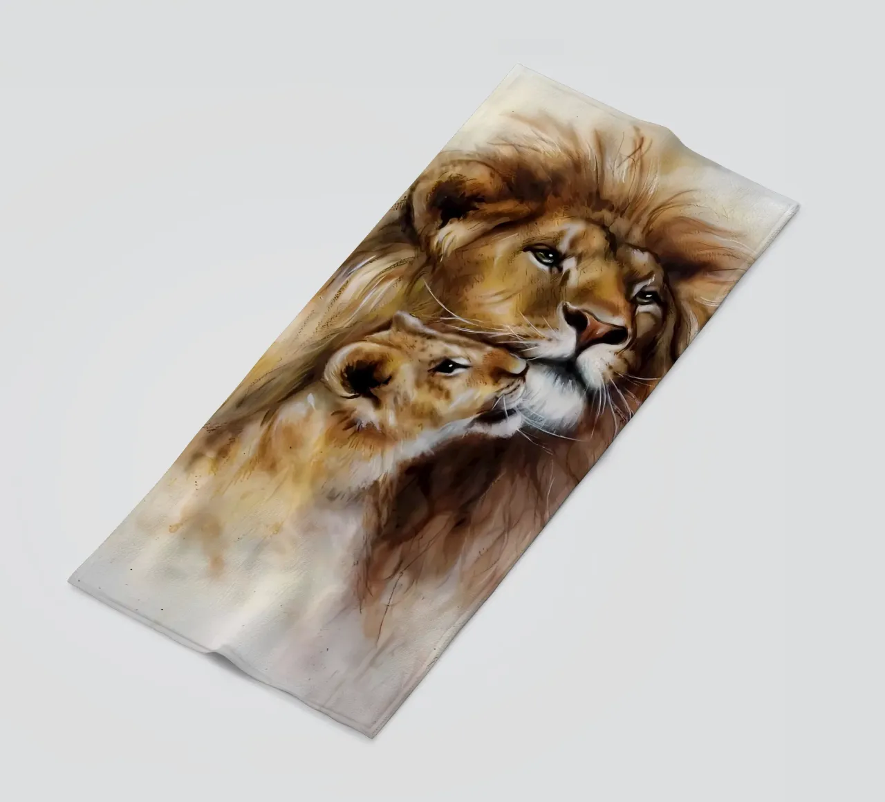 Leeuwen Liefde strandhanddoek van Mikesell