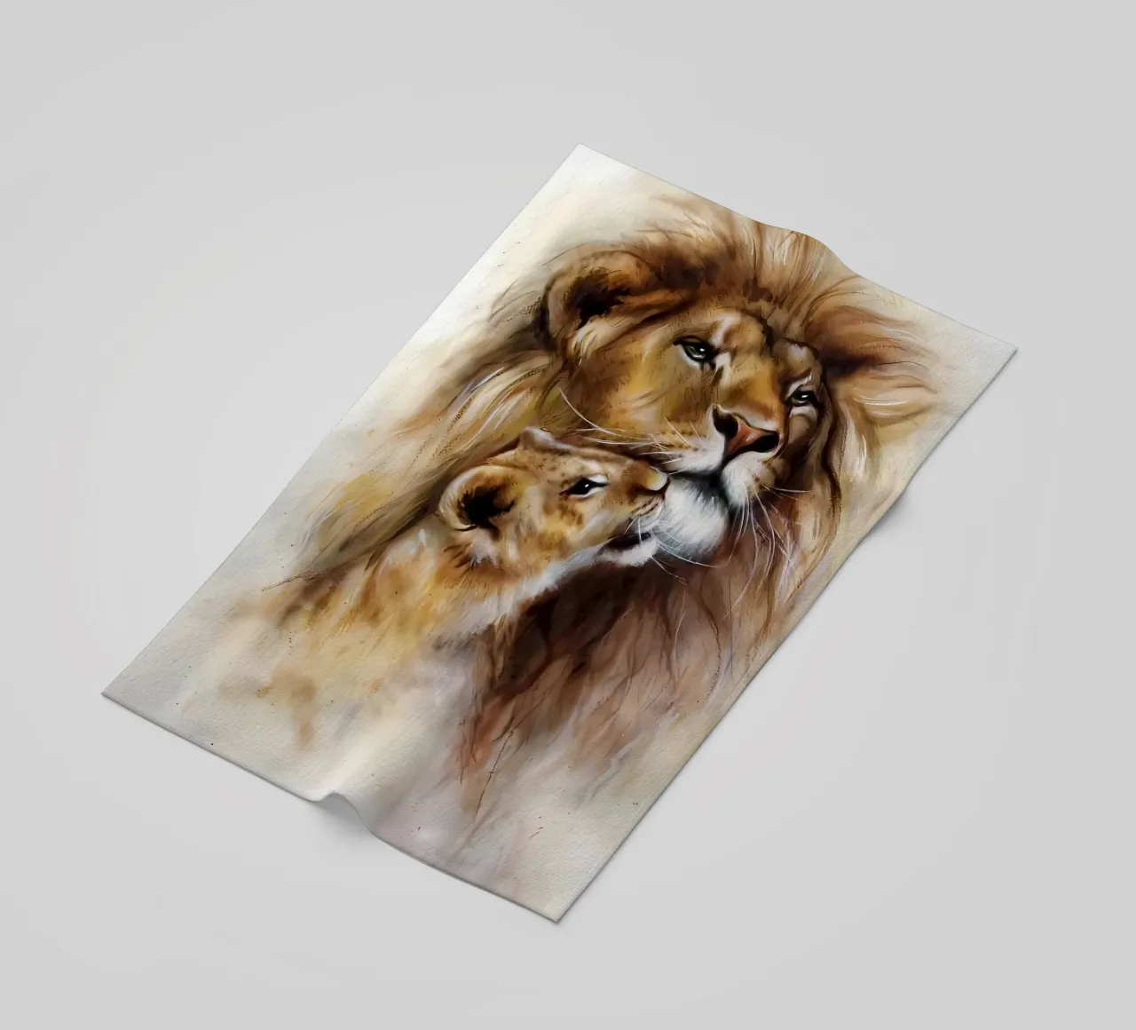 Leeuwen Liefde strandhanddoek van Mikesell