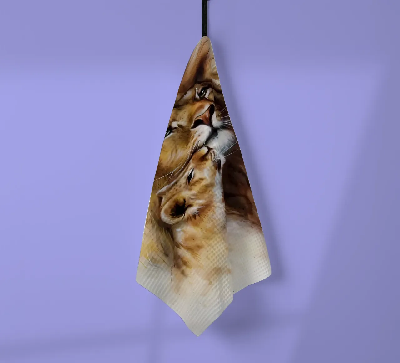 Leeuwen Liefde theedoek van Mikesell