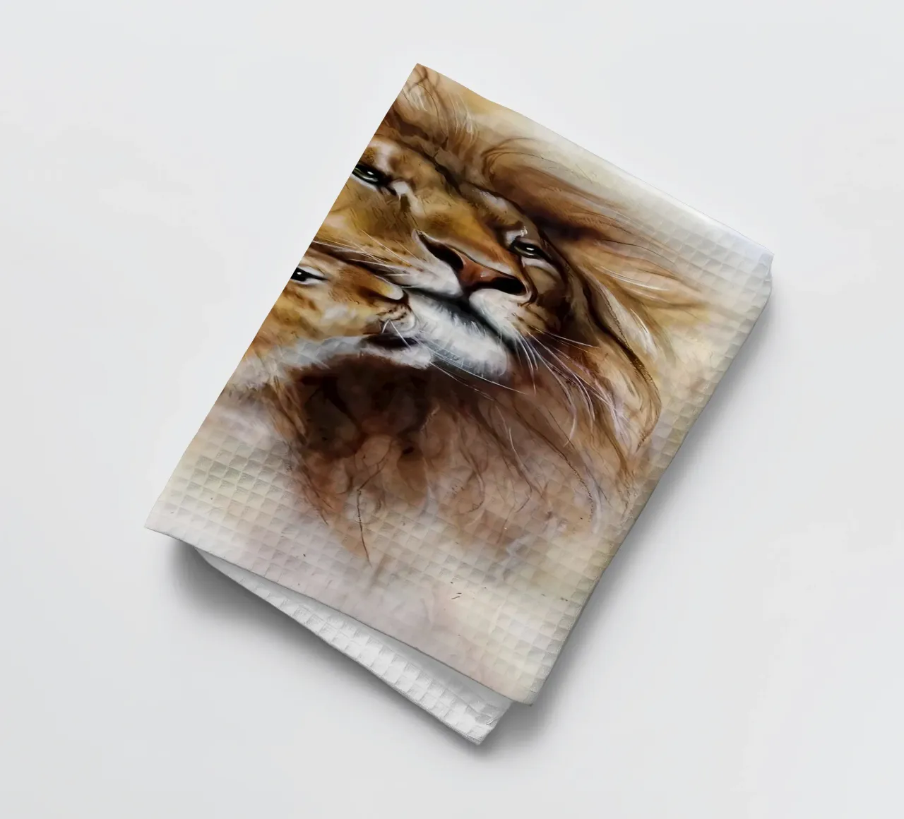 Leeuwen Liefde theedoek van Mikesell