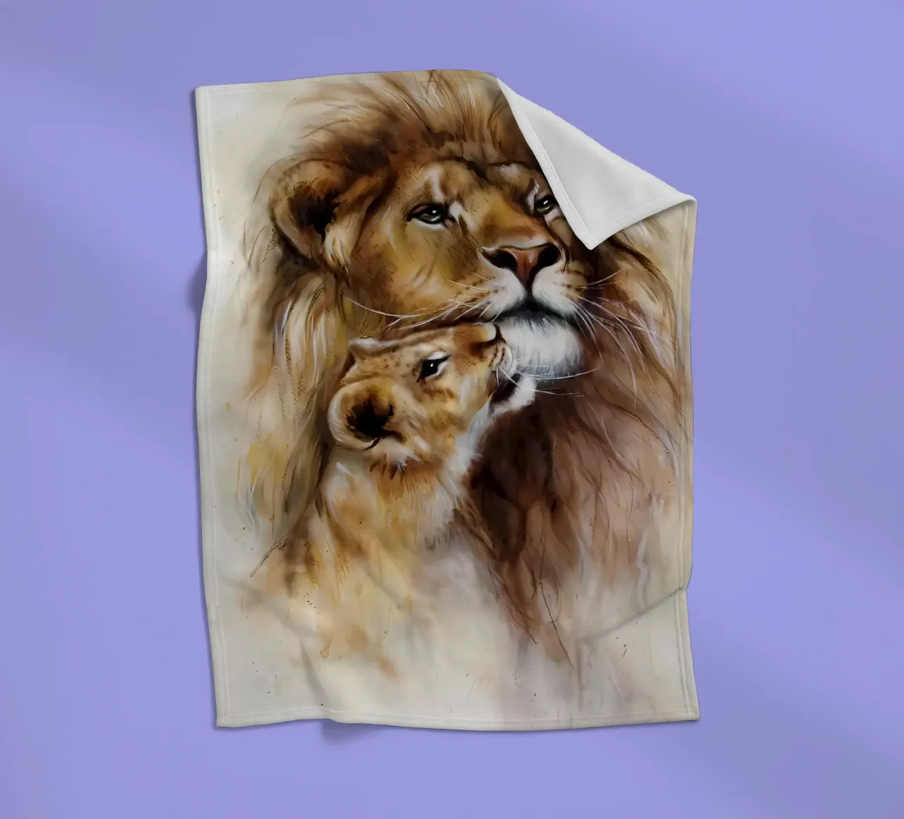 Leeuwen Liefde fleecedeken van Mikesell