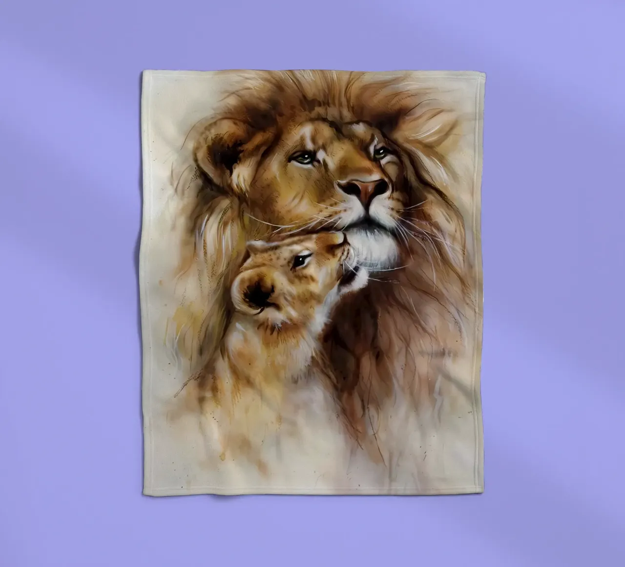 Leeuwen Liefde fleecedeken van Mikesell