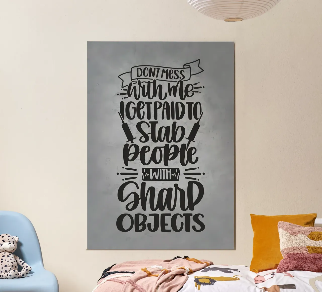 Accoltello la gente per vivere poster da Delaplane