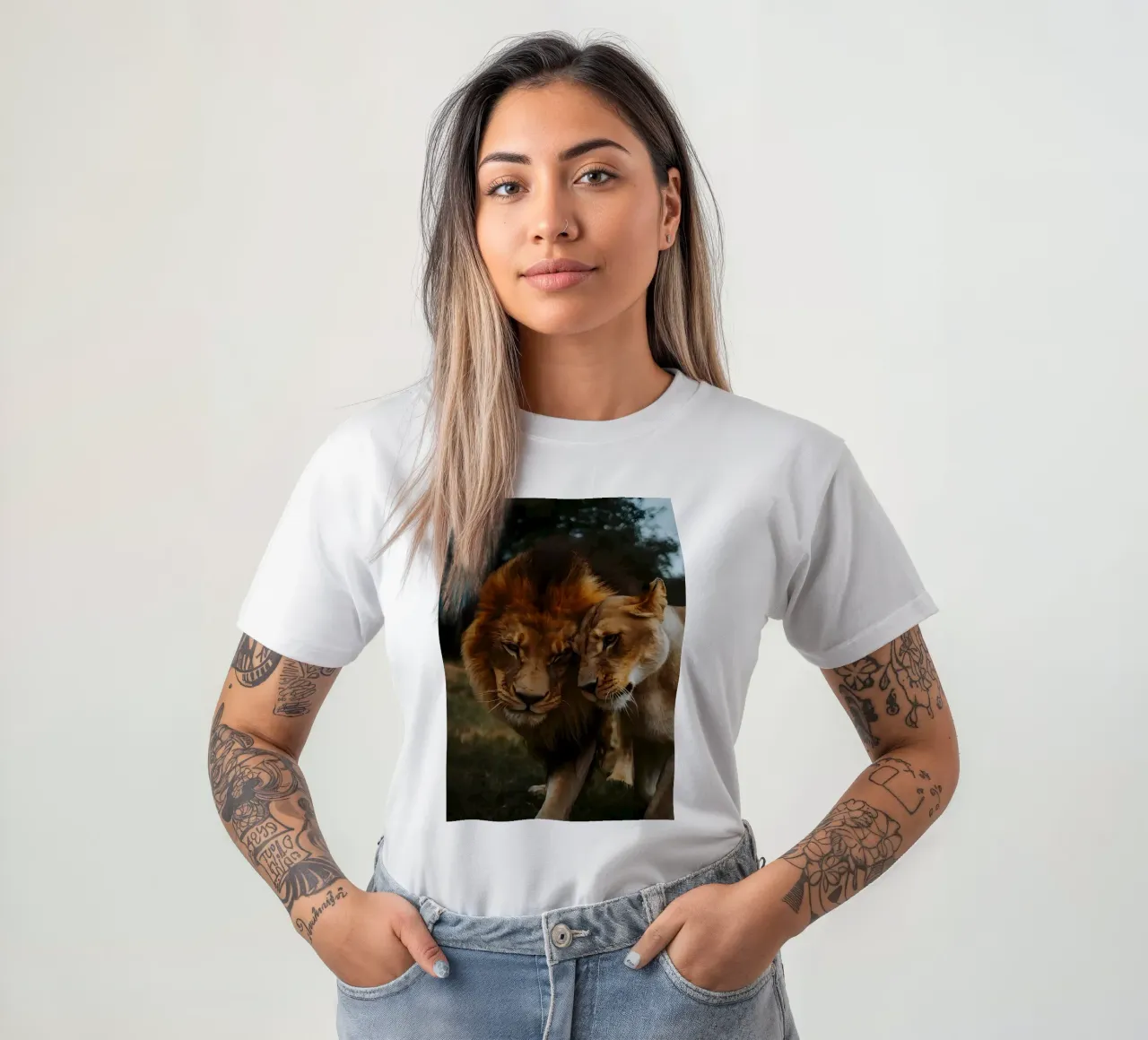 Leeuwen Liefde t-shirt van Mikesell