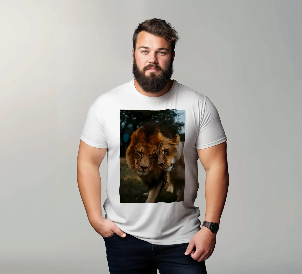 Leeuwen Liefde t-shirt van Mikesell