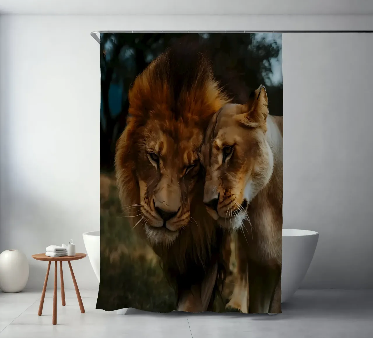 Leeuwen Liefde douchegordijn van Mikesell