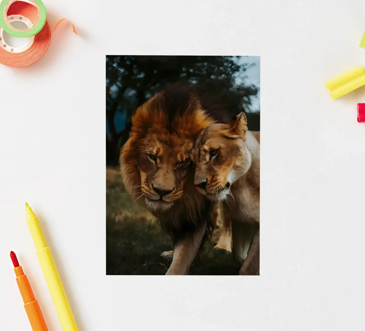 Leeuwen Liefde sticker van Mikesell