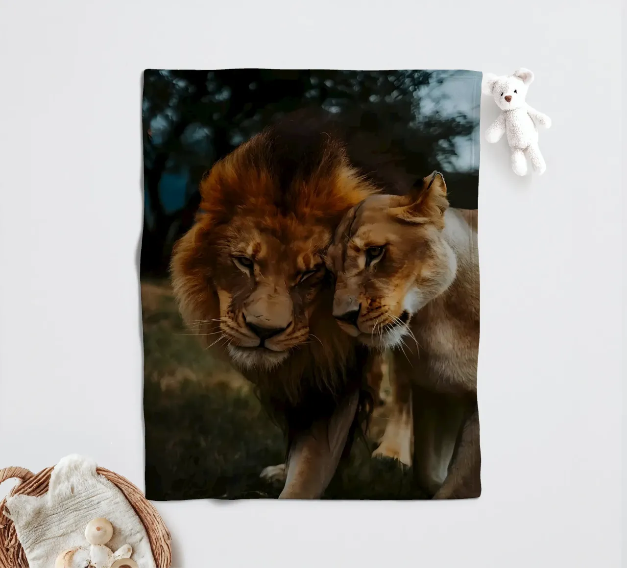 Leeuwen Liefde fleecedeken van Mikesell