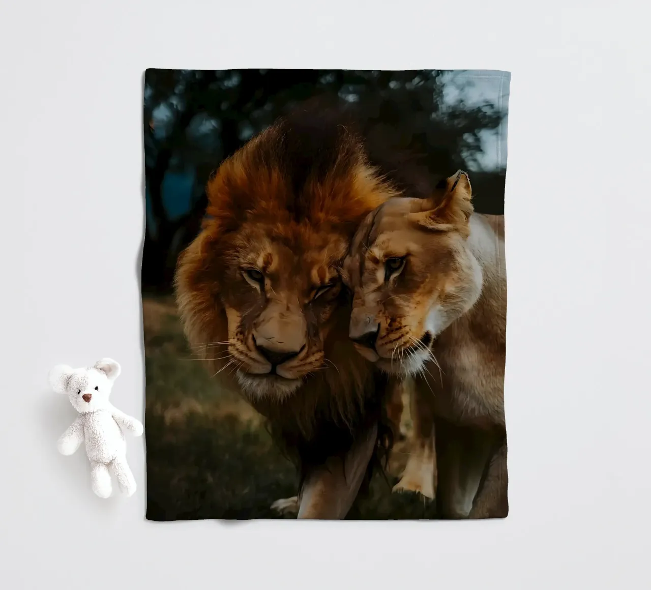 Leeuwen Liefde fleecedeken van Mikesell