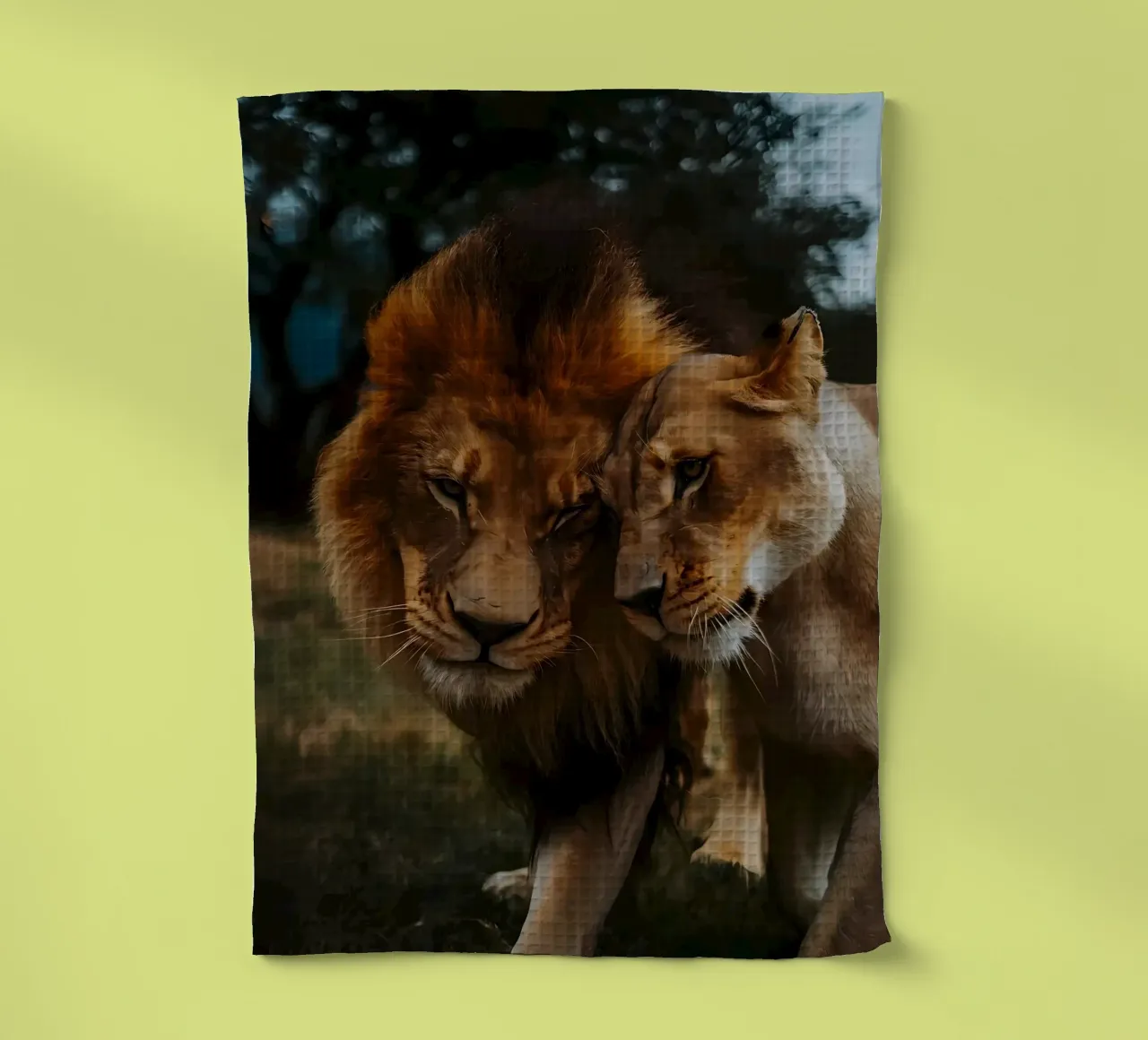 Leeuwen Liefde theedoek van Mikesell