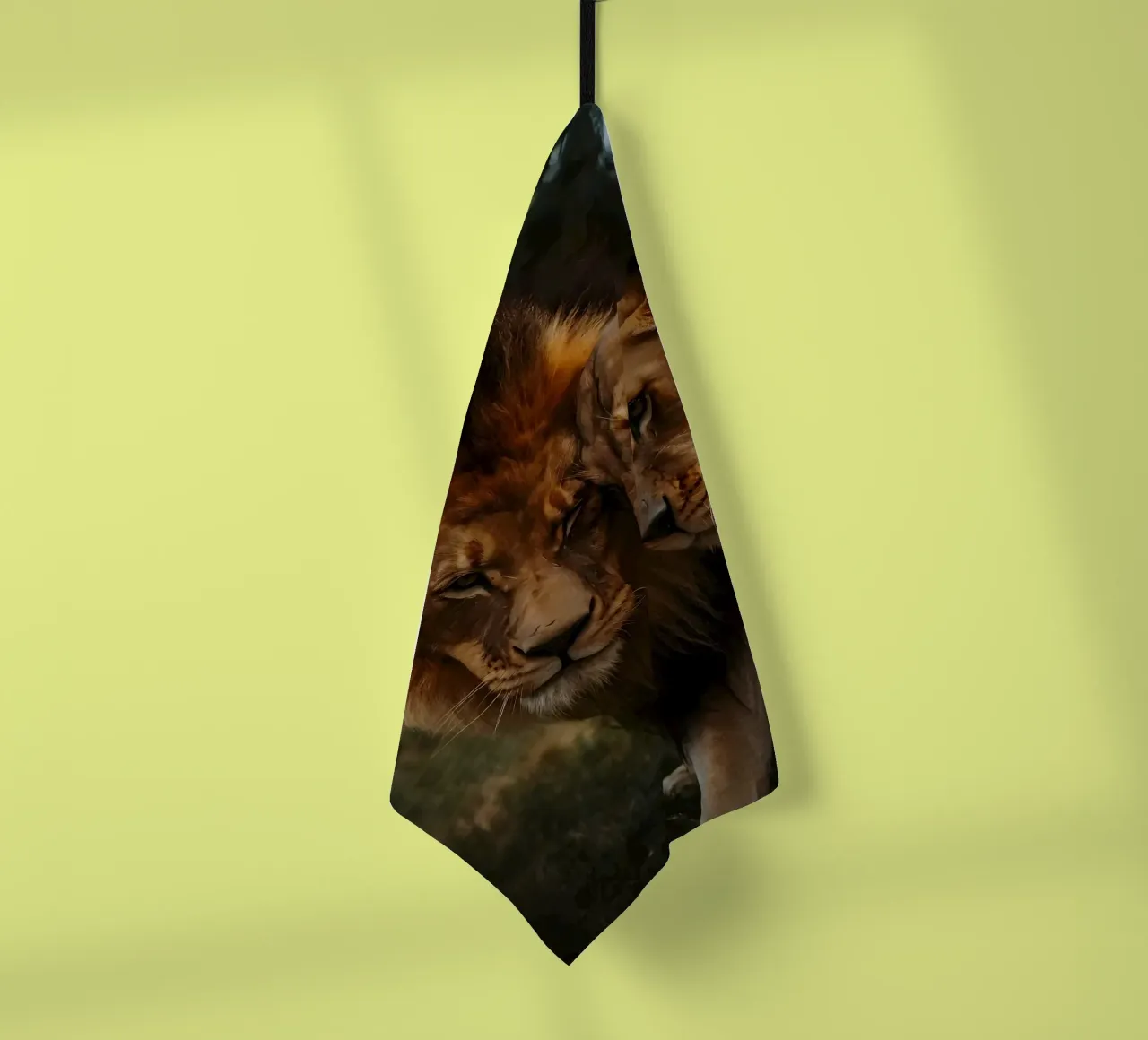 Leeuwen Liefde theedoek van Mikesell