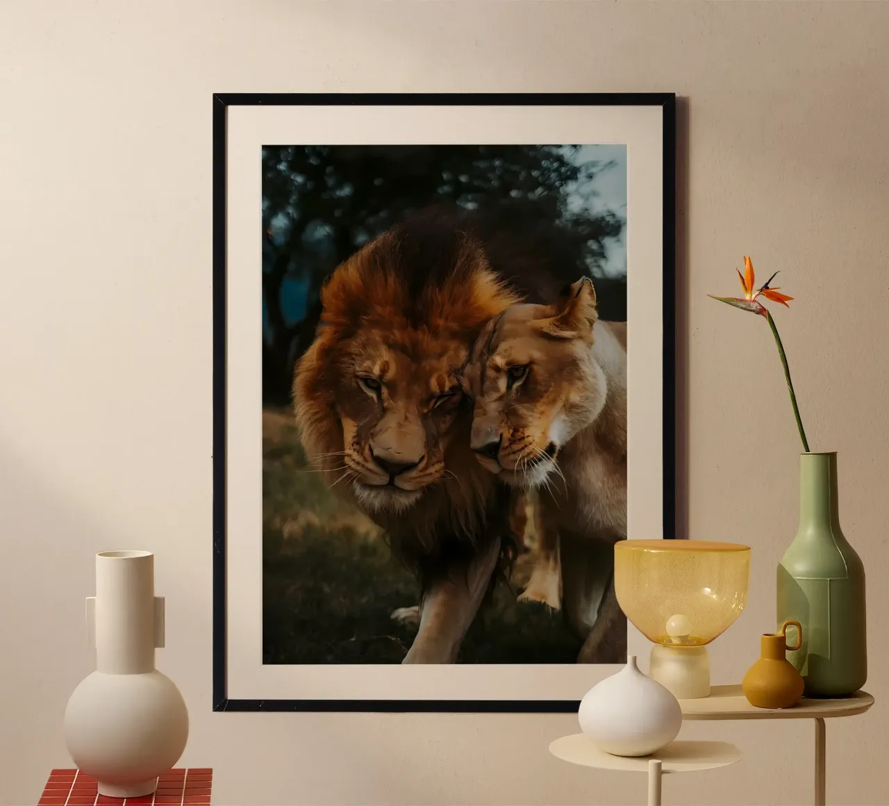 Leeuwen Liefde poster van Mikesell