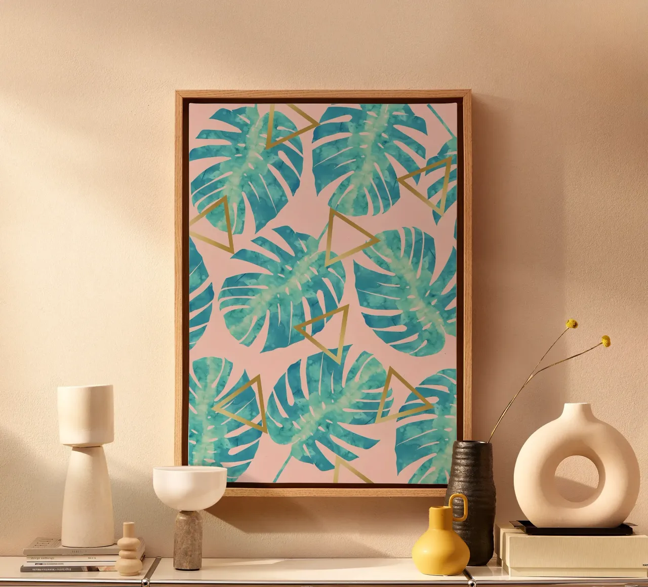 Bloemcompositie XV canvas met Baklijst van Ginnery