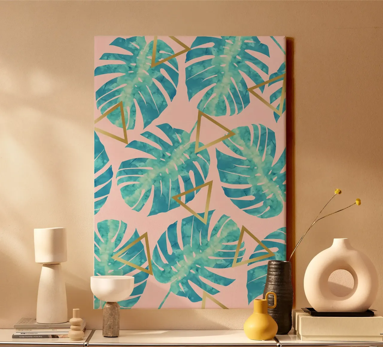 Bloemcompositie XV canvas met Baklijst van Ginnery