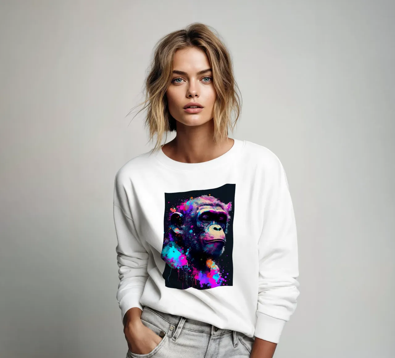 Scimpanzé colorato felpa da Mikesell