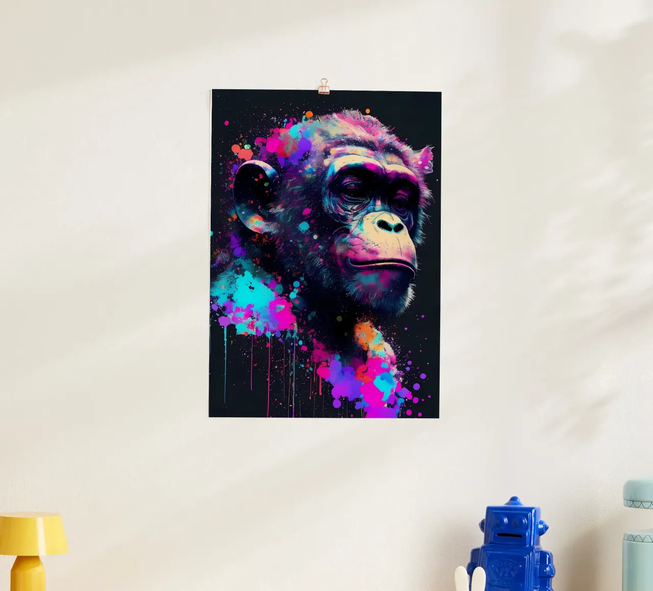 Scimpanzé colorato carta hahnemühle da Mikesell