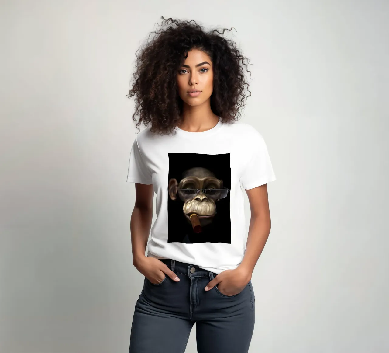 Sigaro Hipster Scimpanzé t-shirt da Mikesell