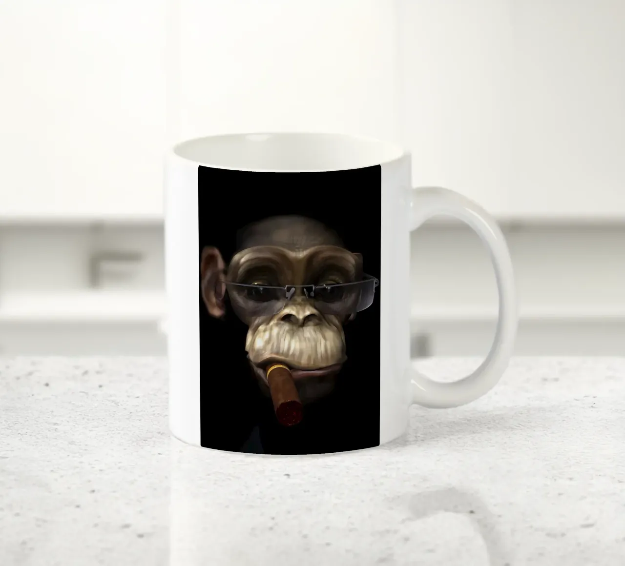 Sigaro Hipster Scimpanzé tazza in ceramica da Mikesell