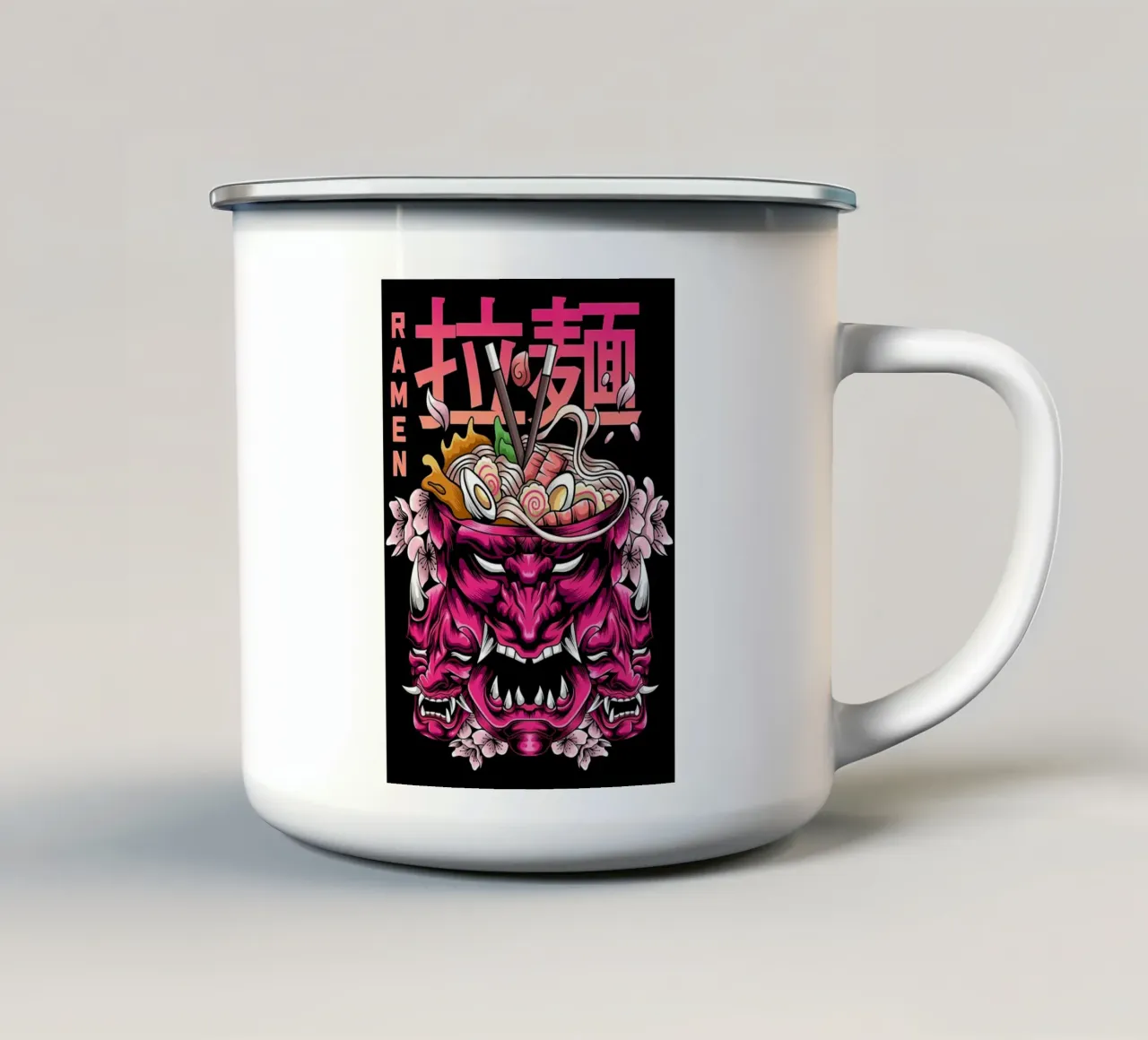 Ramen Samurai tazza in smalto da Mikesell
