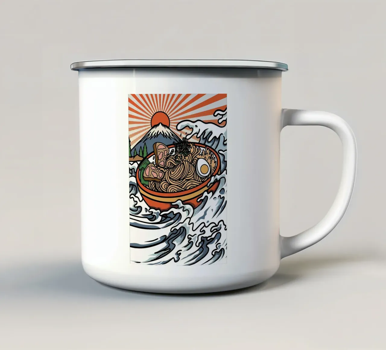Grande onda di ramen tazza in smalto da Mikesell