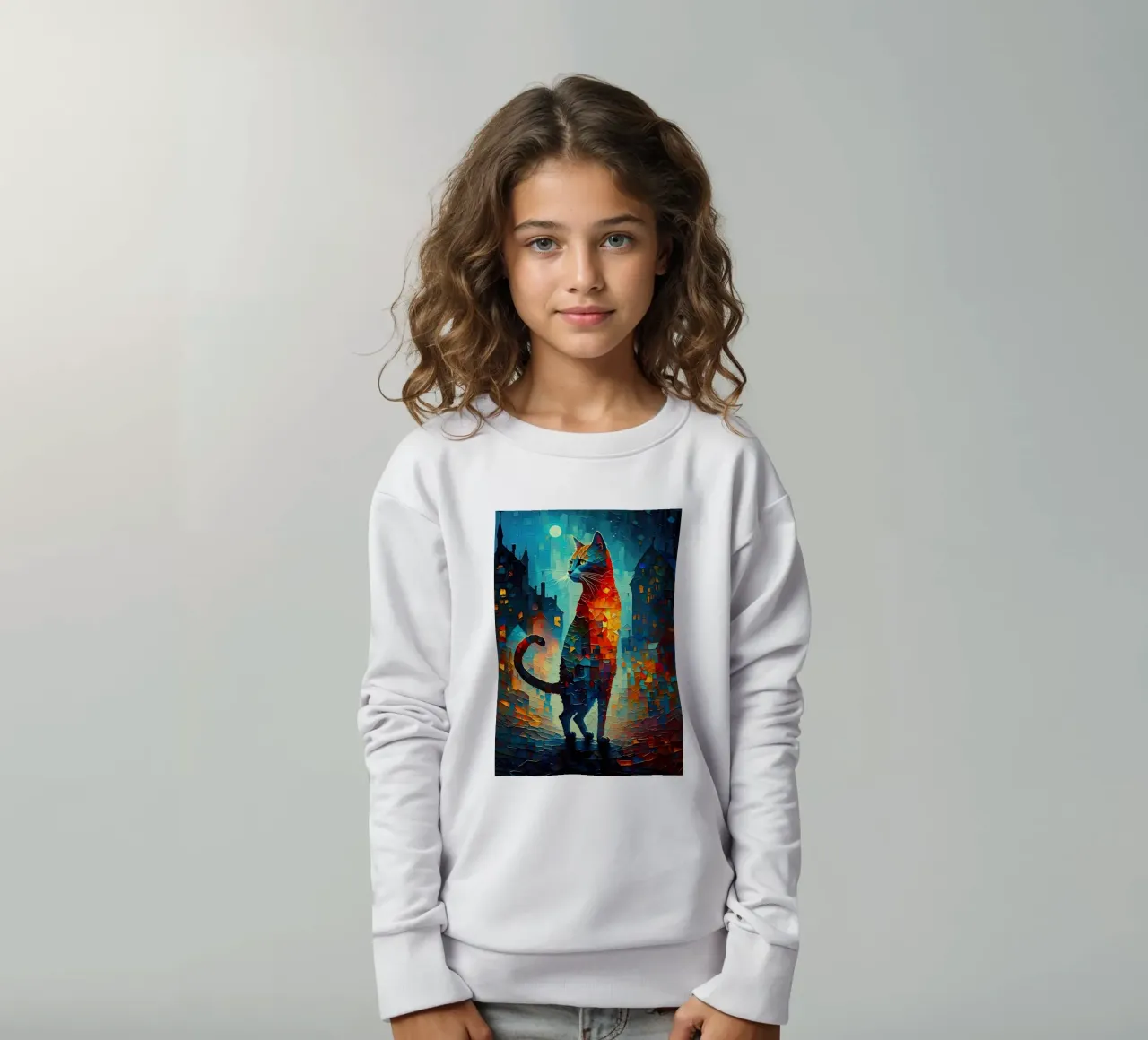 Pittura astratta di gatti felpa bambino da Mikesell