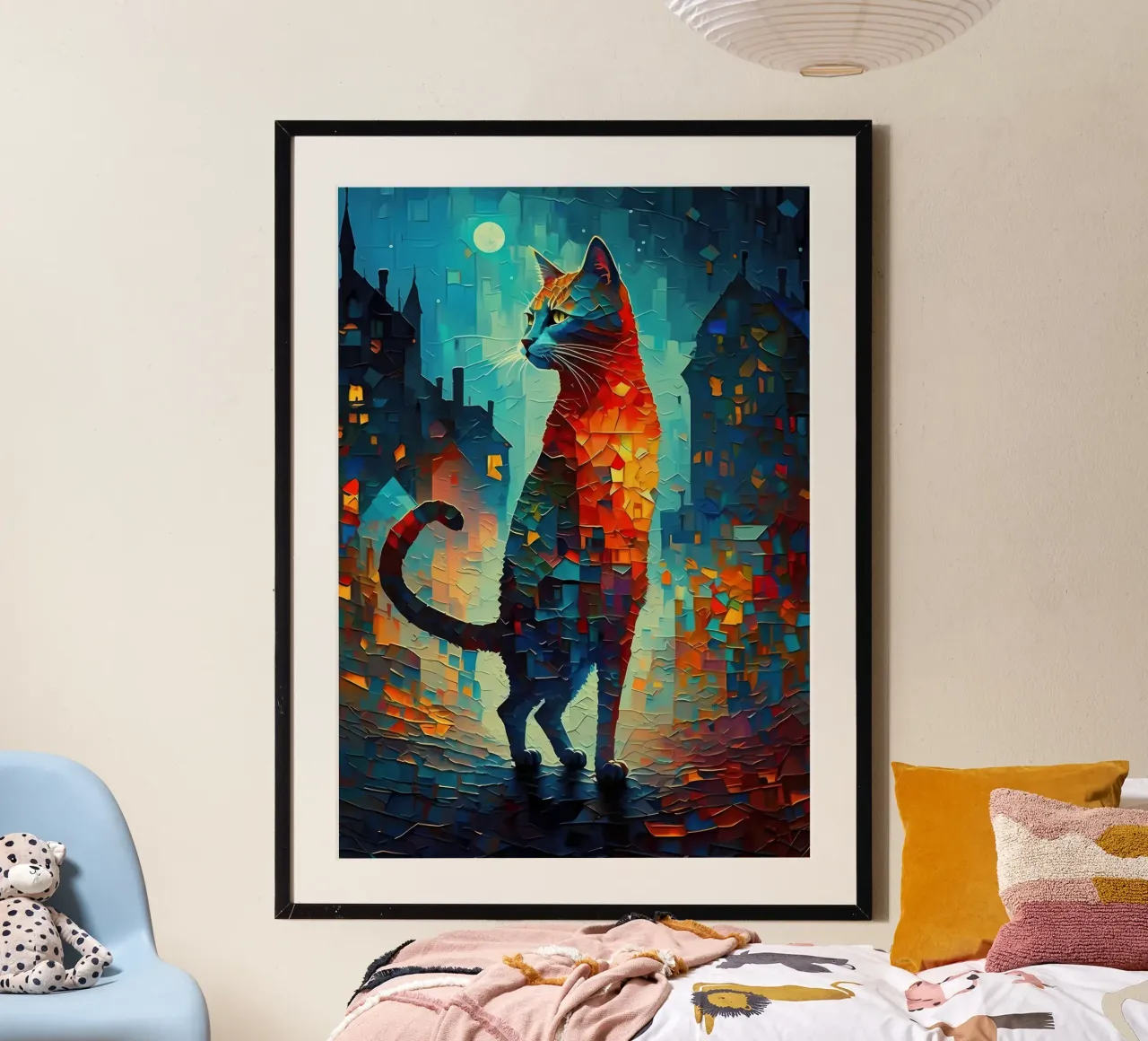 Abstract Cat schilderij poster van Mikesell