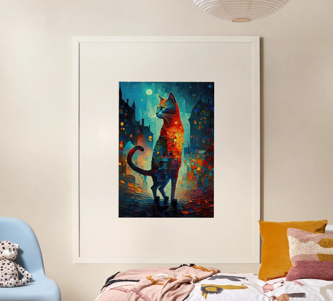 Abstract Cat schilderij poster van Mikesell