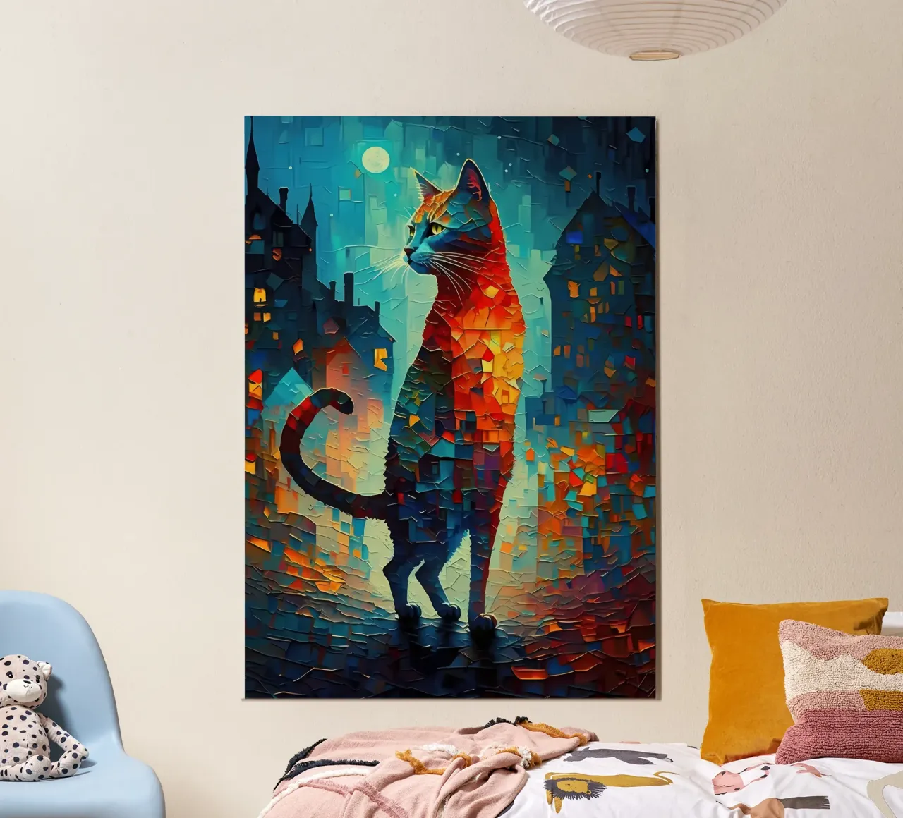 Abstract Cat schilderij poster van Mikesell