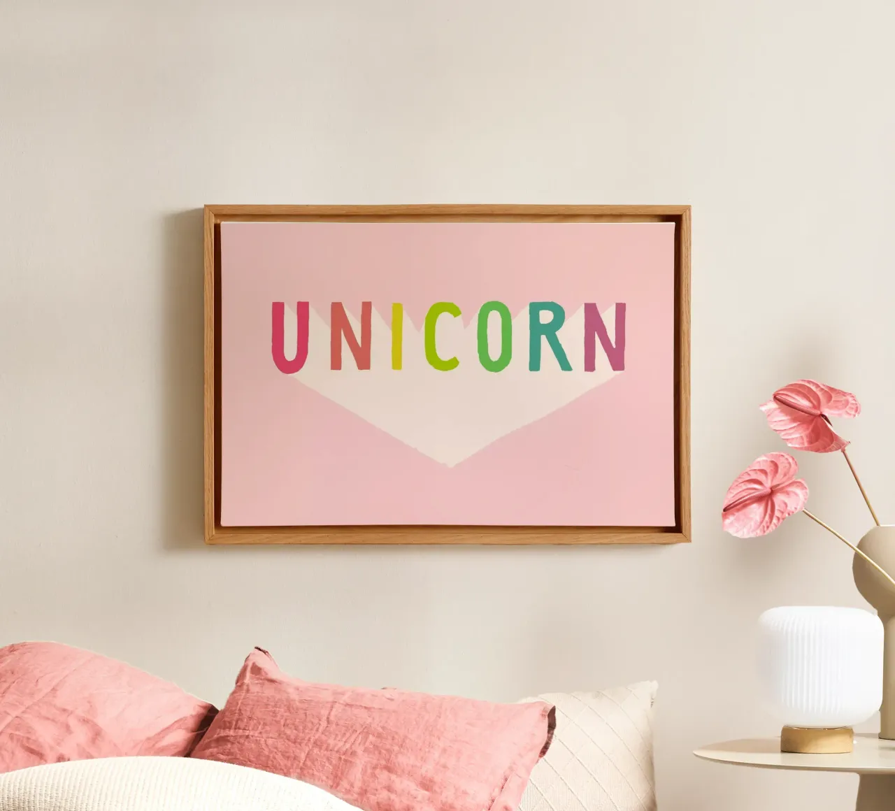 Unicorn tela con Cornice a cassetta da Florent Bodart