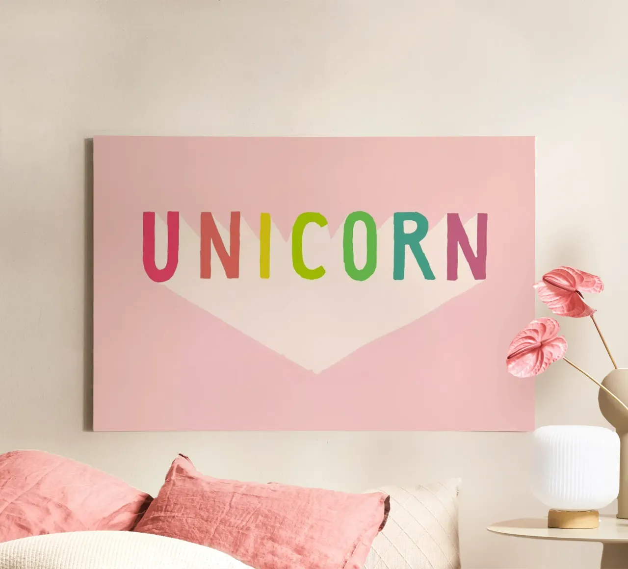 Unicorn tela con Cornice a cassetta da Florent Bodart