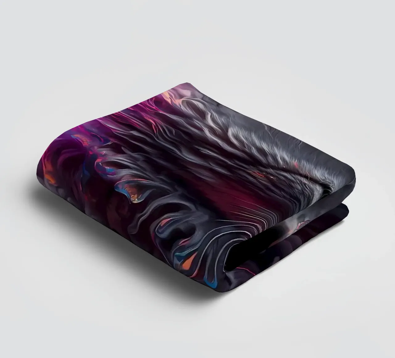 Abstract Cat Portrait towel by Mikesell