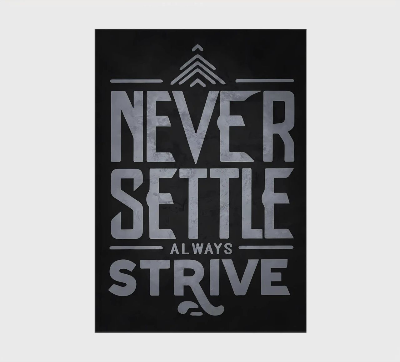 Never Settle Always Strive notebook by Bassy