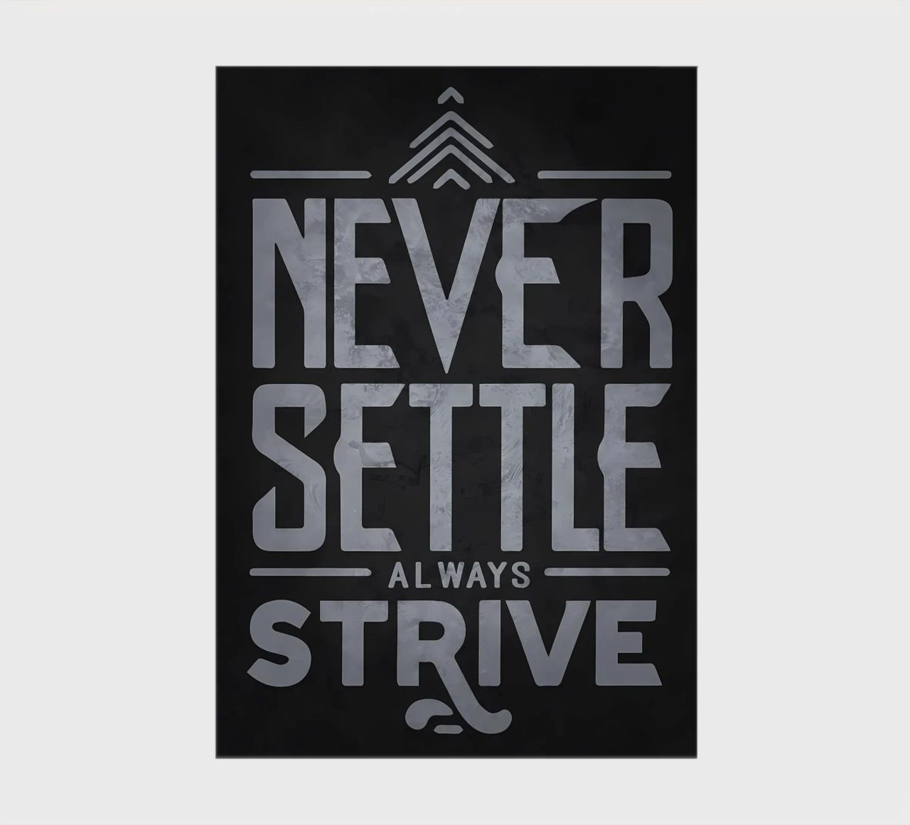 Never Settle Always Strive notebook by Bassy