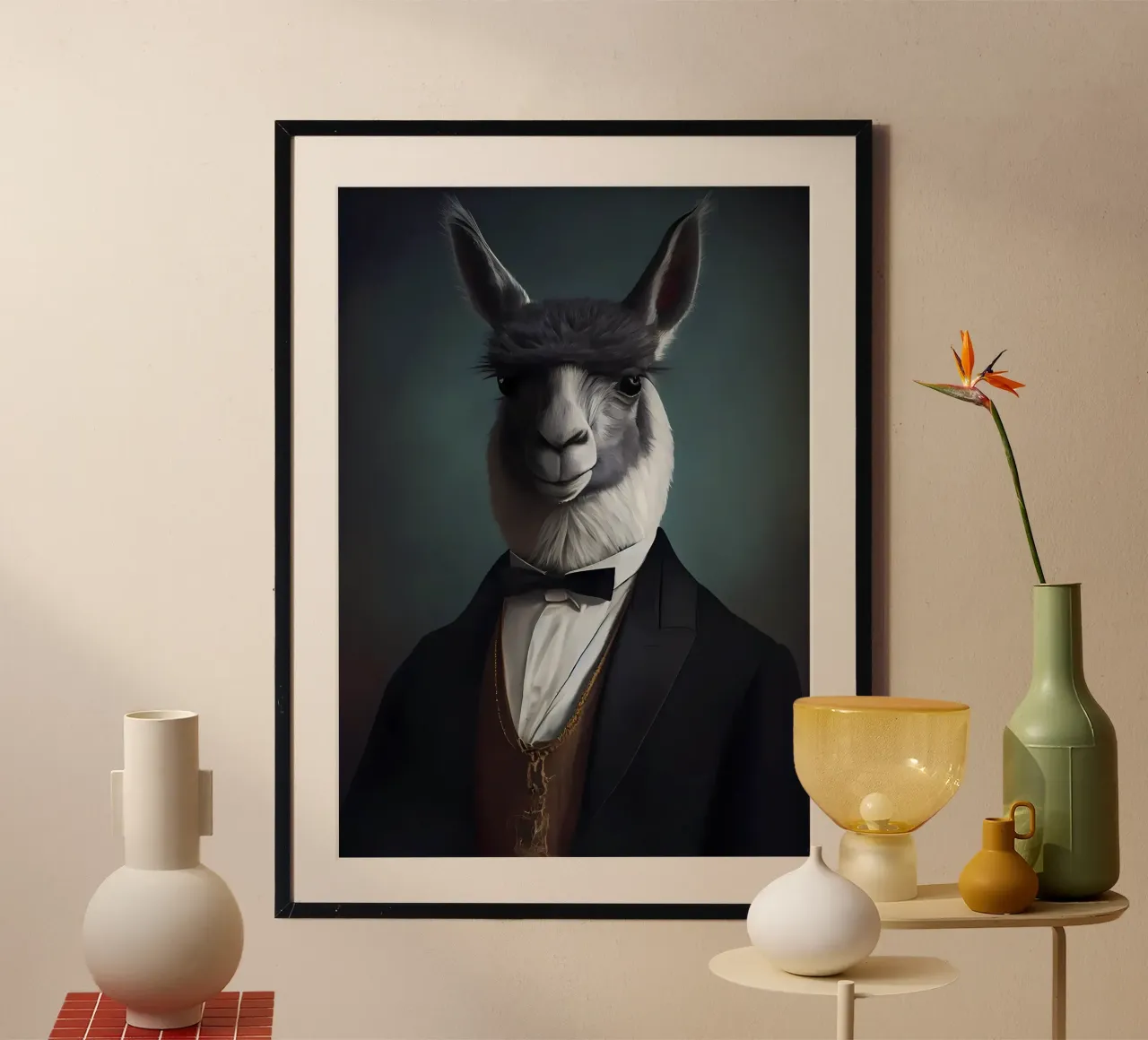 Cute Llama Art hahnemühle by Mikesell